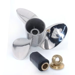 3 Blades 14 1/4x17 RH/LH Stainless Steel Outboard Propeller for Honda BF115-250 hp Engine Motor 15 Spline Tooth