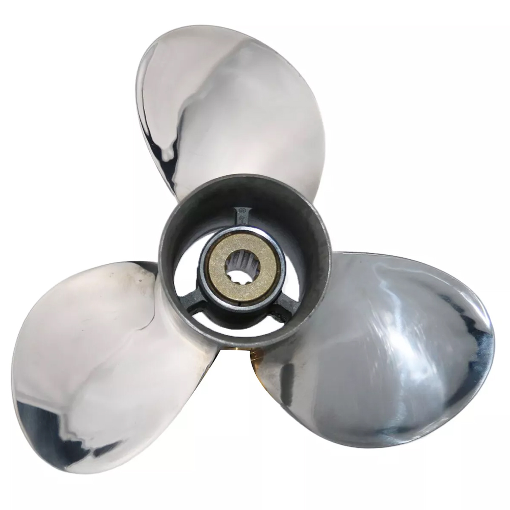 9 1/4x9 Stainless Steel Outboard Boat Propeller fit Johnson Evinrude Cupped Prop Engines 8-15HP,10-Spline