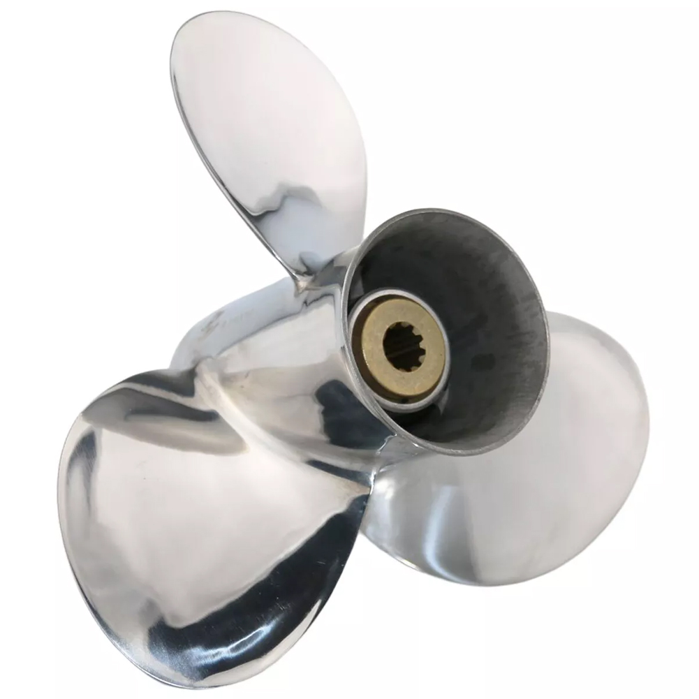 9 1/4x9 Stainless Steel Outboard Boat Propeller fit Johnson Evinrude Cupped Prop Engines 8-15HP,10-Spline - Image 5