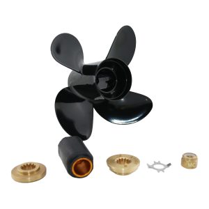 10.1X15 Outboard Propeller Aluminum Fit Mercury Boat Engines 25HP - 70HP Interchangeable Hub 4 Blades