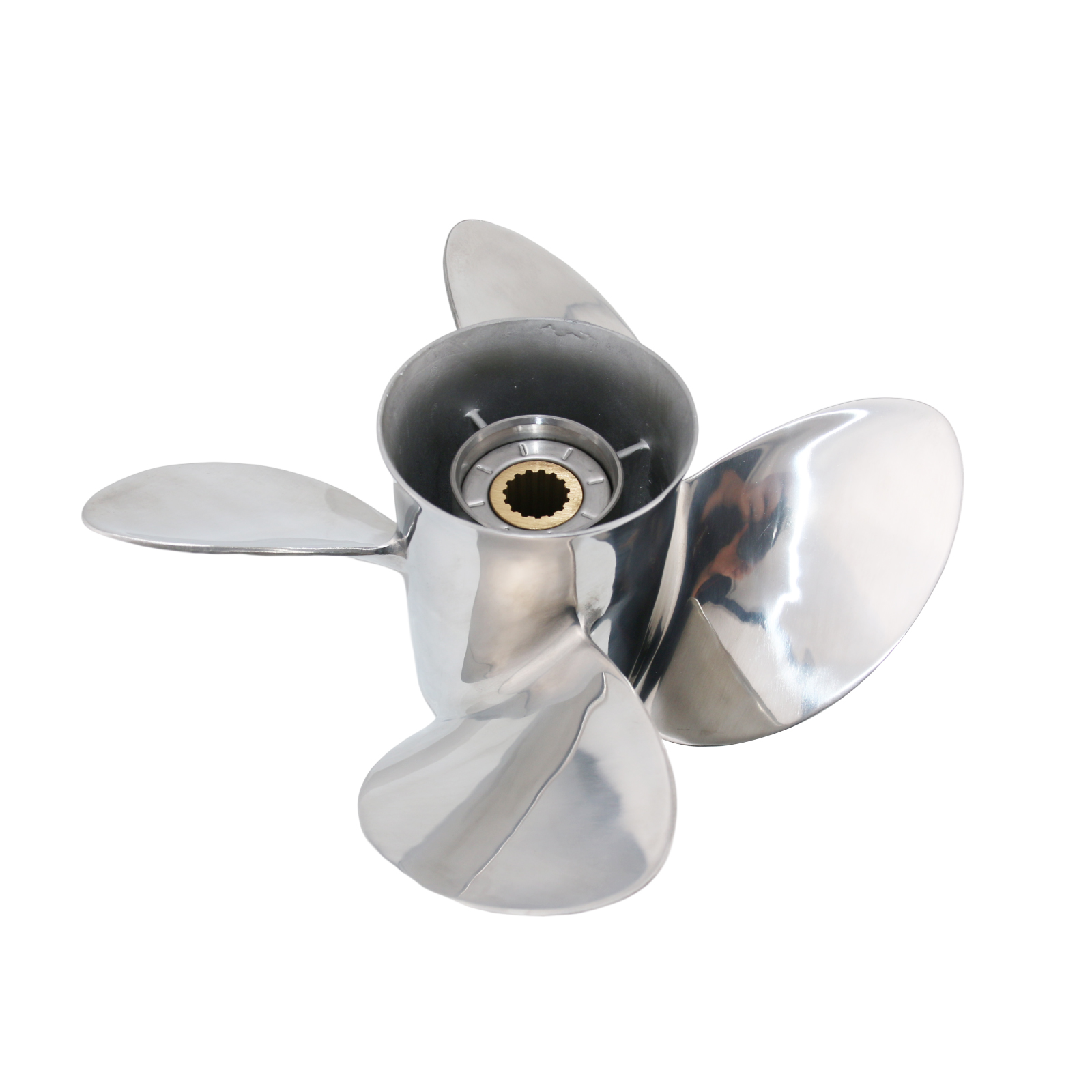13 1/2×13 Outboard Propeller Stainless Steel Fit Yamaha Boat Engines 50-130HP 4 Blades - Image 3
